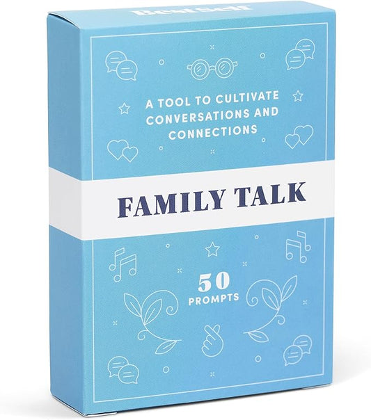 BestSelf Family Talk Deck - 50 Prompt Card Game for Family Game Night, Fun and Engaging Family Game for Kids and Adults, Perfect