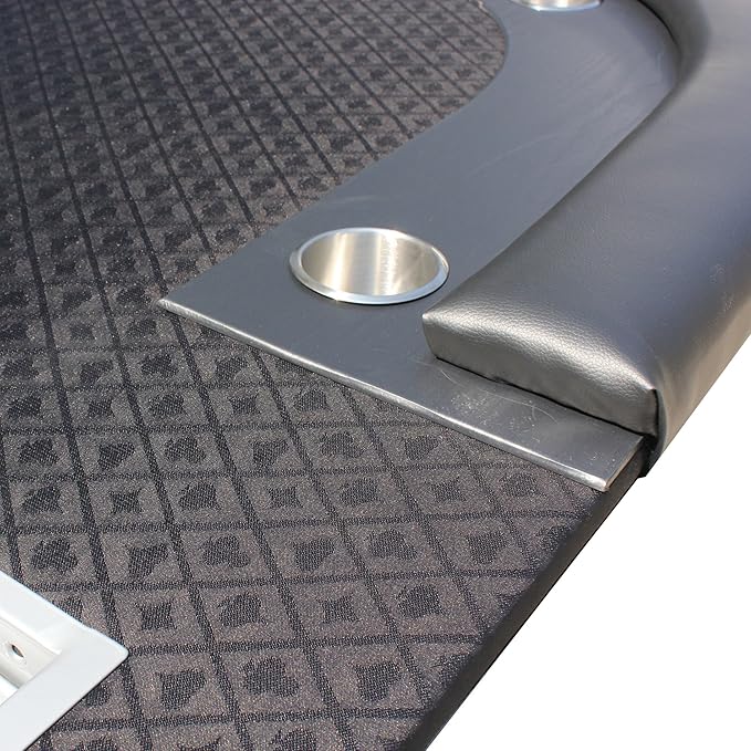 Poker Table 96 inches for 10 Players Casino Texas Holdem Games Oval Black Speed Cloth with Racetrack, Cup Holders, Chip Tray