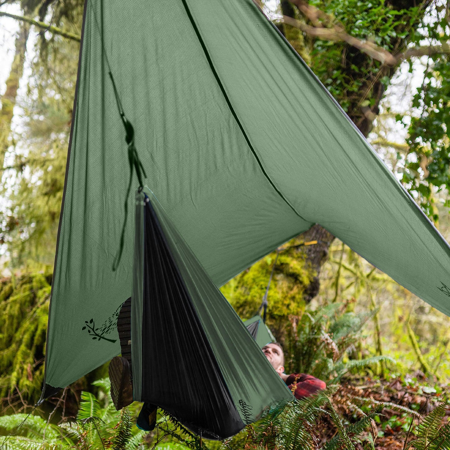 Wise Owl Outfitters Hammock Rain Fly – Waterproof Camping Tarp Cover with Tent Stakes & Carry Bag