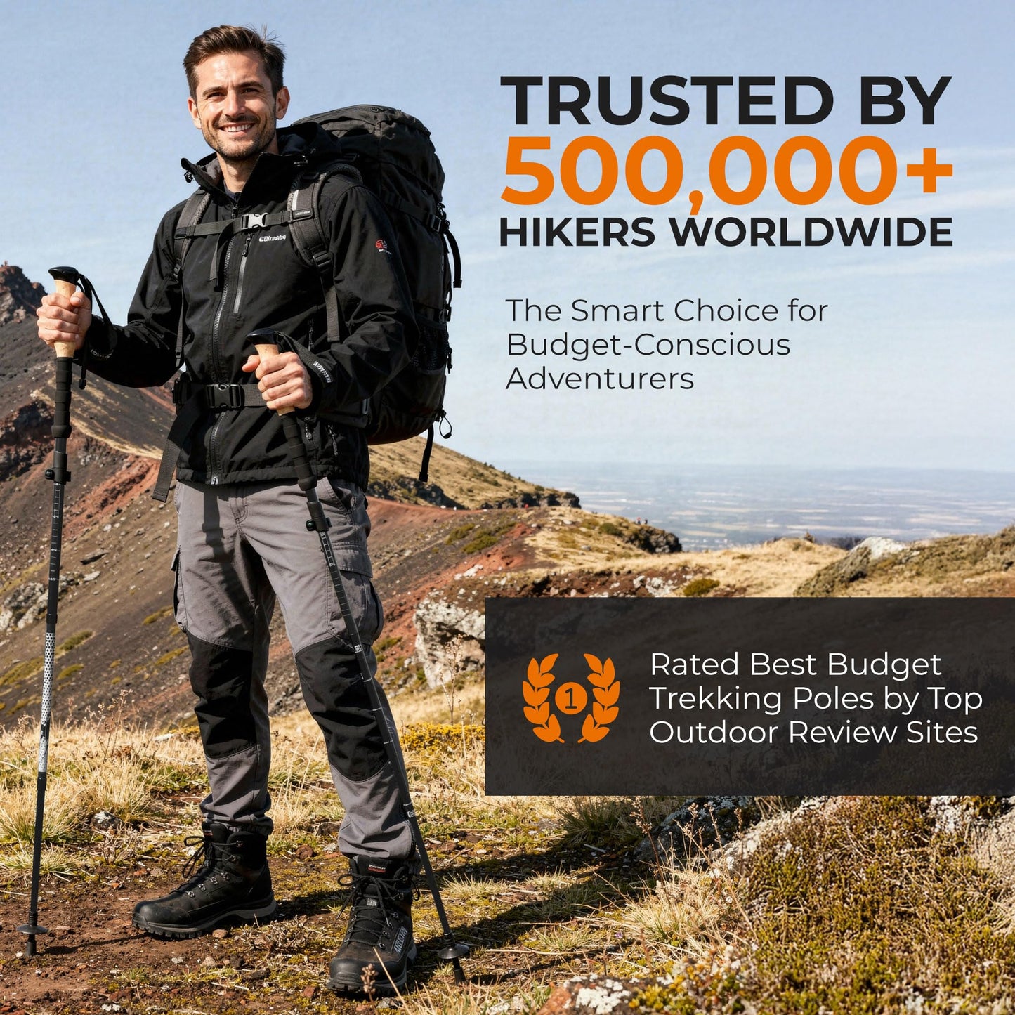 TREKOLOGY Trek-Z Collapsible Hiking & Trekking Poles - Balance Support for Seniors, Women, and Men
