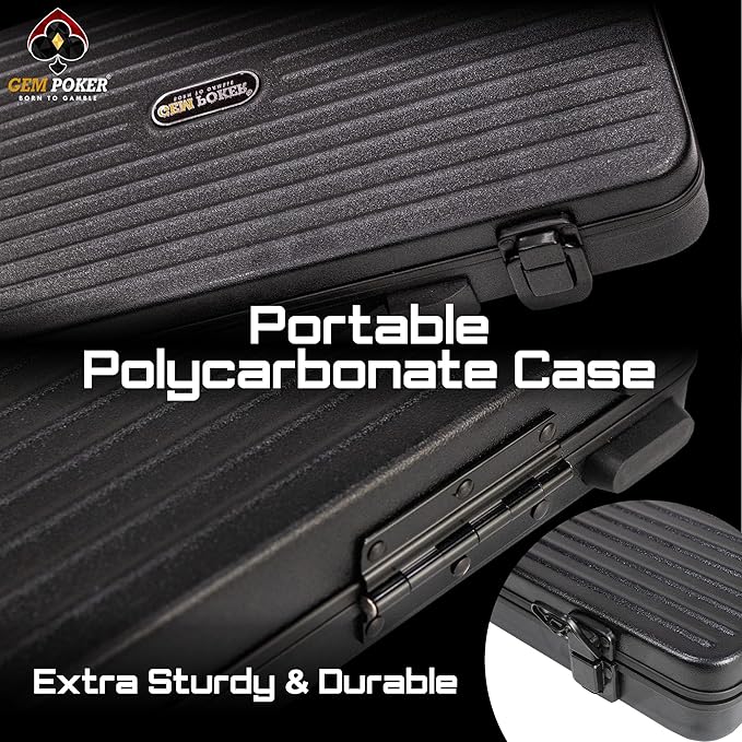Luna 14 Gram Clay Poker Chips Set for Texas Hold’em, 500PCS Numbered Chips, Features a High-end Carrying Case with Strong Eva Foam Inside and German Polycarbonate Shell