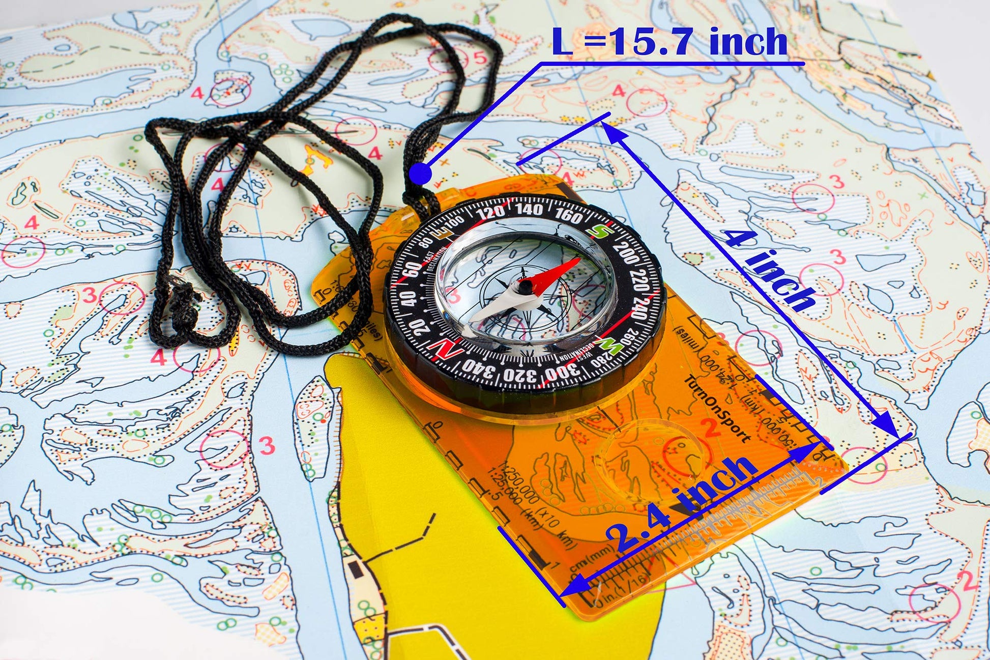 Orienteering Compass Advanced Scout for Hiking Camping Navigation Orange