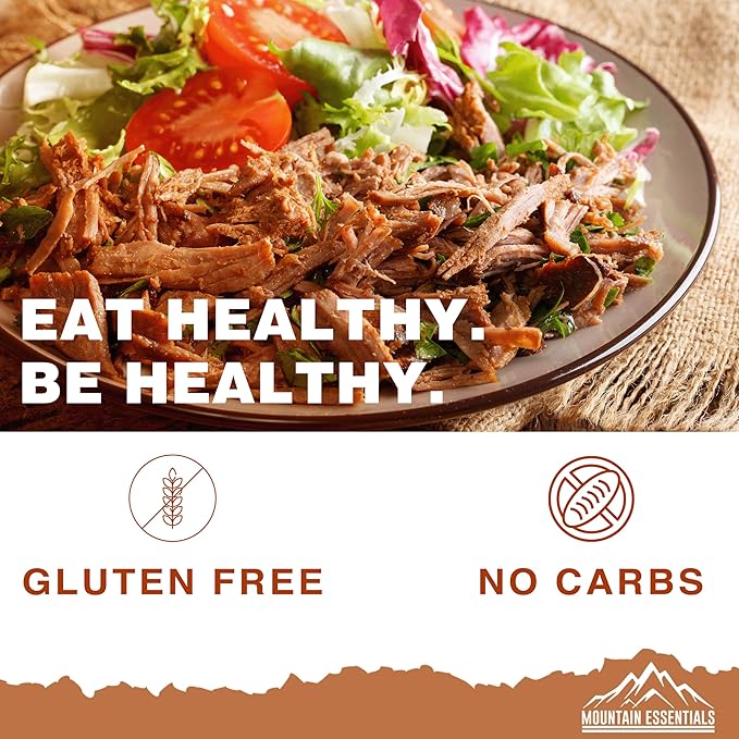 MOUNTAIN ESSENTIALS All Natural Canned Beef 28 Oz – Fully Cooked, Ready to Eat, Gluten Free – Canned Meat for Daily Use, Emergency, Survival & Camping – 5-Year Shelf Life – Made in USA – Pack of 1