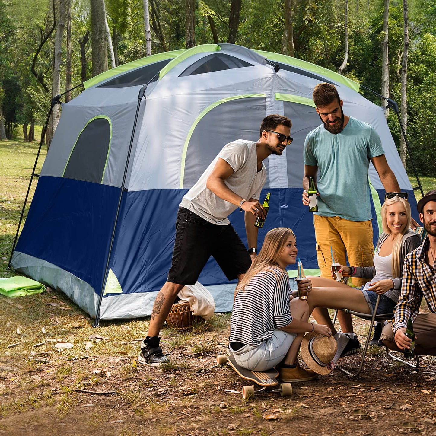 UNP 6 Person Tents for Camping Waterproof Family Cabin Tent with Rainfly