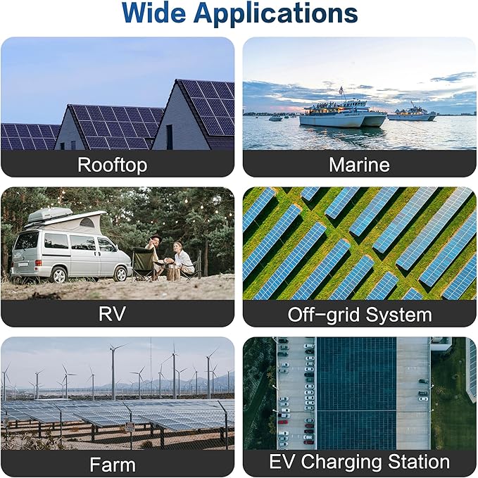 Bifacial 200 Watt Solar Panel, N-Type 16BB 200W Solar Panels Monocrystalline 25% High Efficiency Solar Module for Boat, Home, RV Battery and Off-Grid Applications