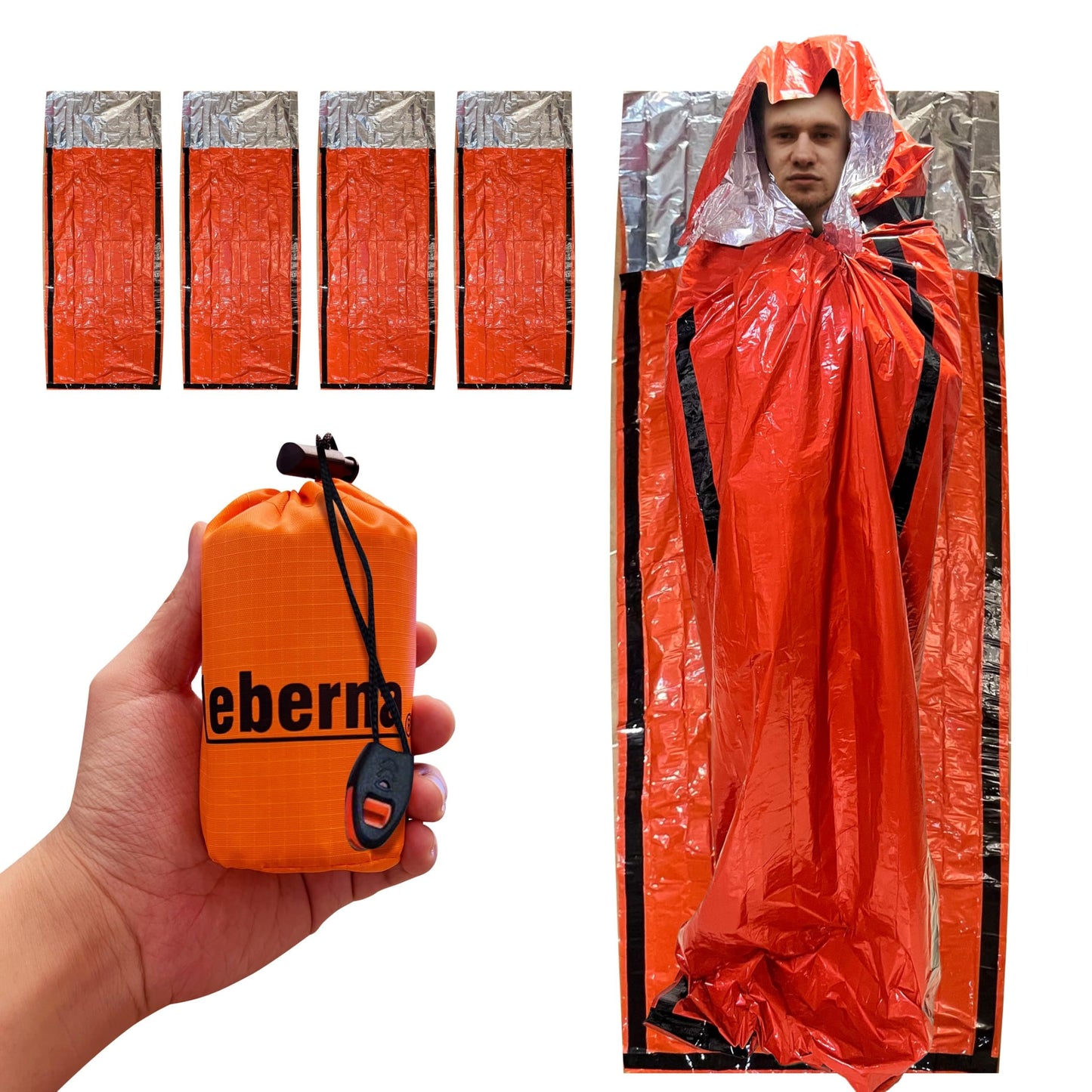 Emergency Bivy Sack Bivy Bag - Emergency Sleeping Bags 4 Pack Mylar Survival Sleeping Bag Emergency