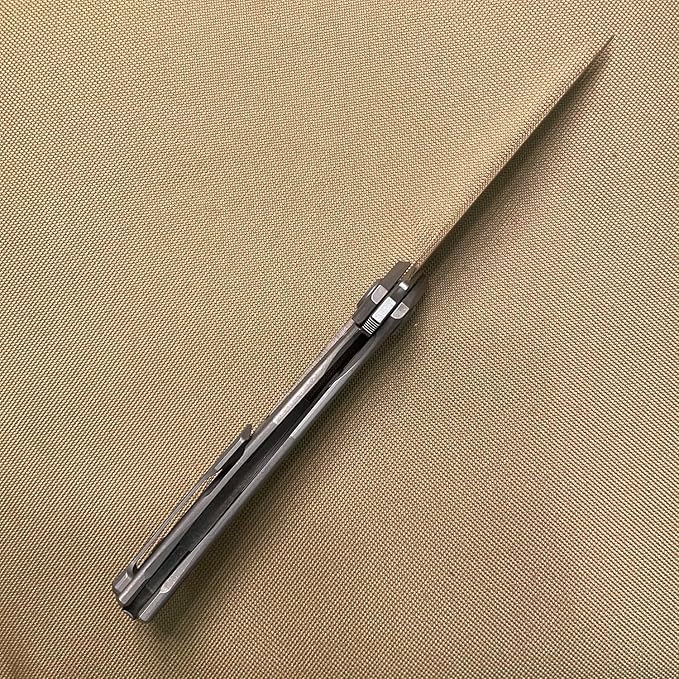 Titanium Pocket knife Customized Folding knives M390 Blade Frame lock with stonewash Titanium Handle