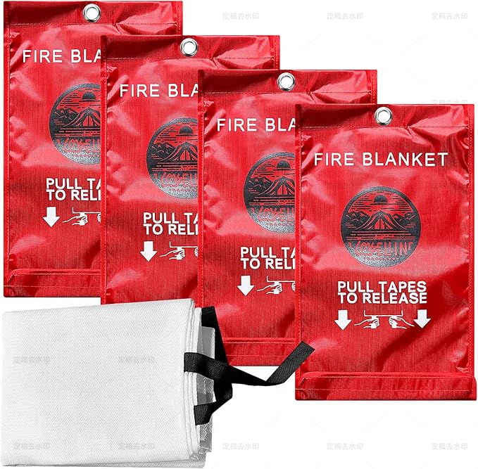 Lovelin 2-Pack Emergency Fire Blanket - 40' x 40' Fiberglass Fire Blanket (Red)