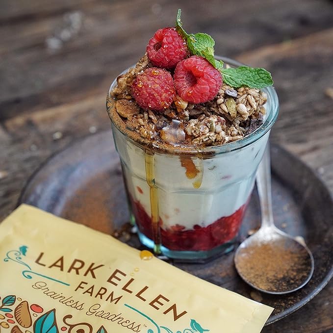 Lark Ellen Farm Vanilla Cinnamon, Cacao Cherry, Berrylicious Grain Free Granola Clusters, Crunchy Gluten Free Bites for a Healthy Snack, Healthy Breakfast, Cereal or Yogurt 8 oz - 3 Count