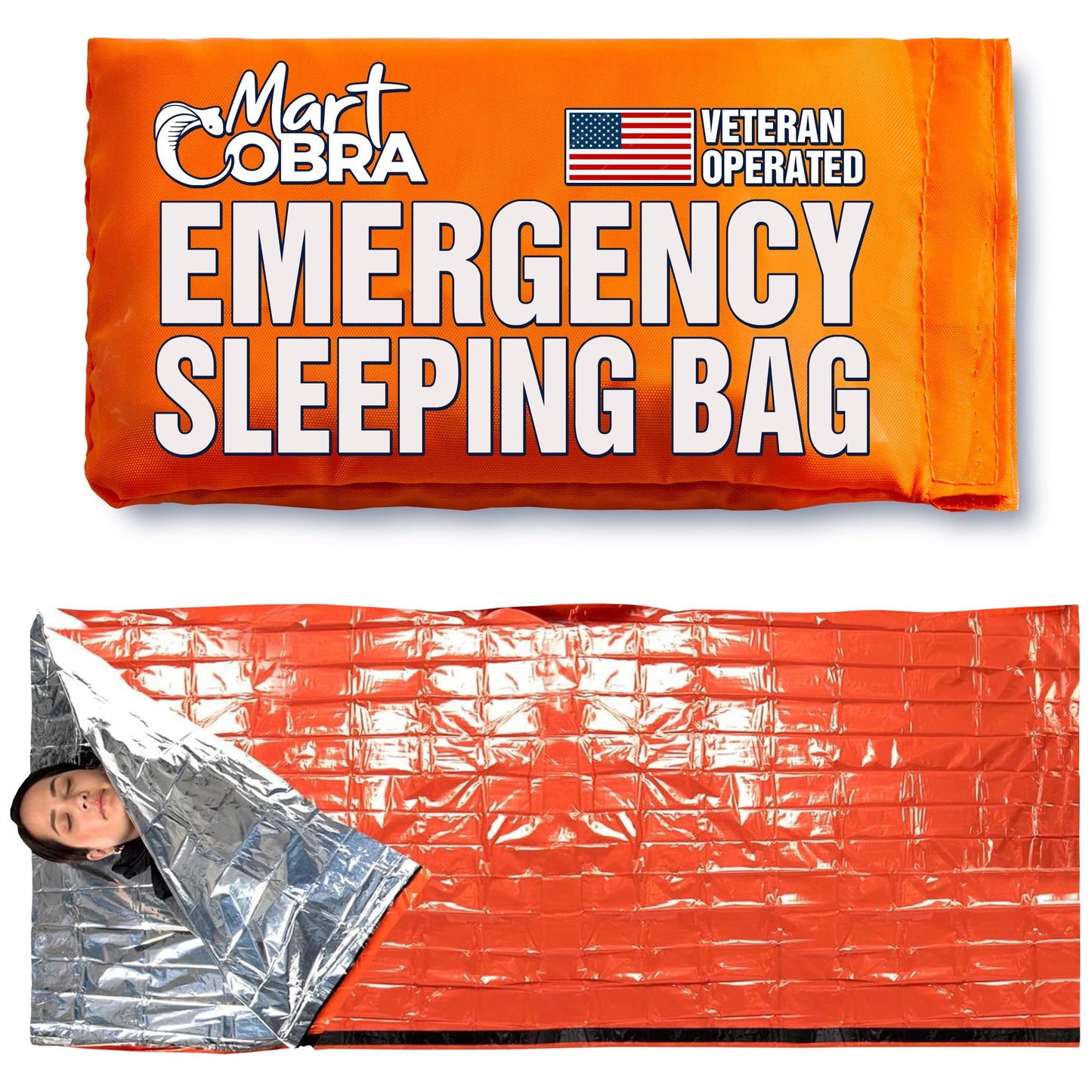Emergency Sleeping Bag Mylar Thermal Bivy Survival Gear & Supplies Foil (1)