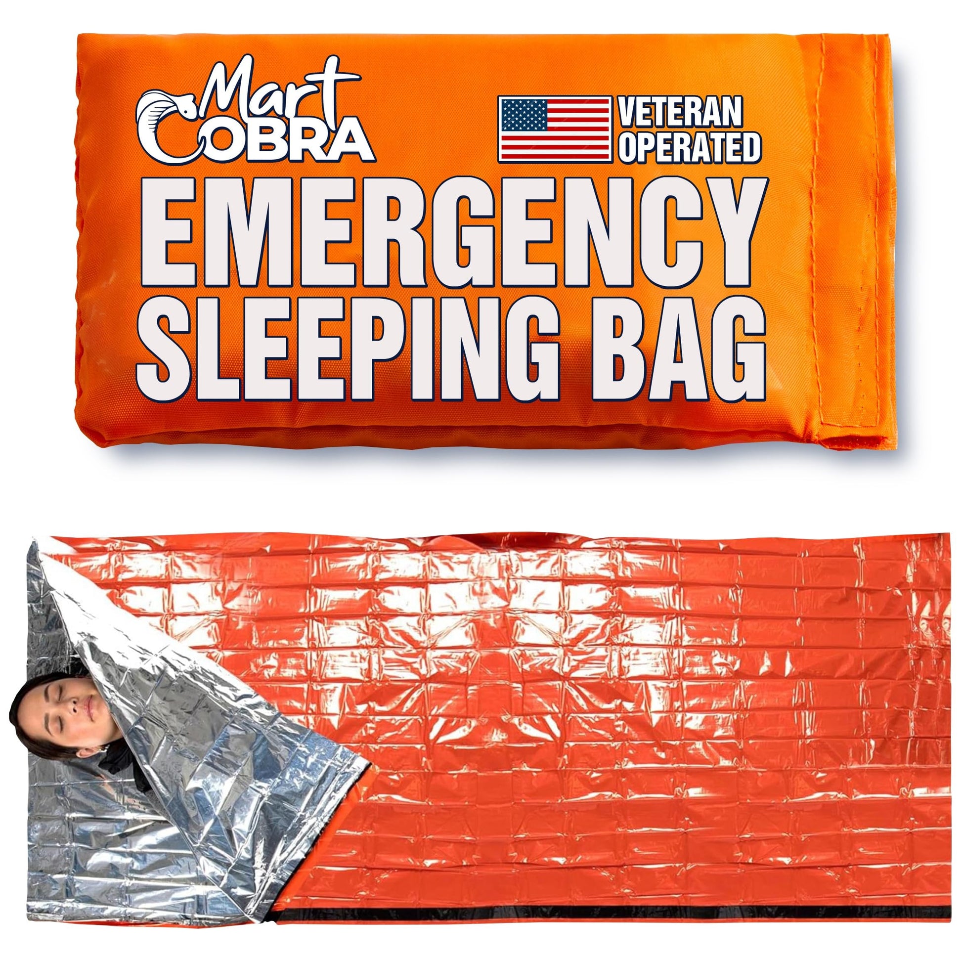 Emergency Sleeping Bag Mylar Thermal Bivy Survival Gear & Supplies Foil (1)