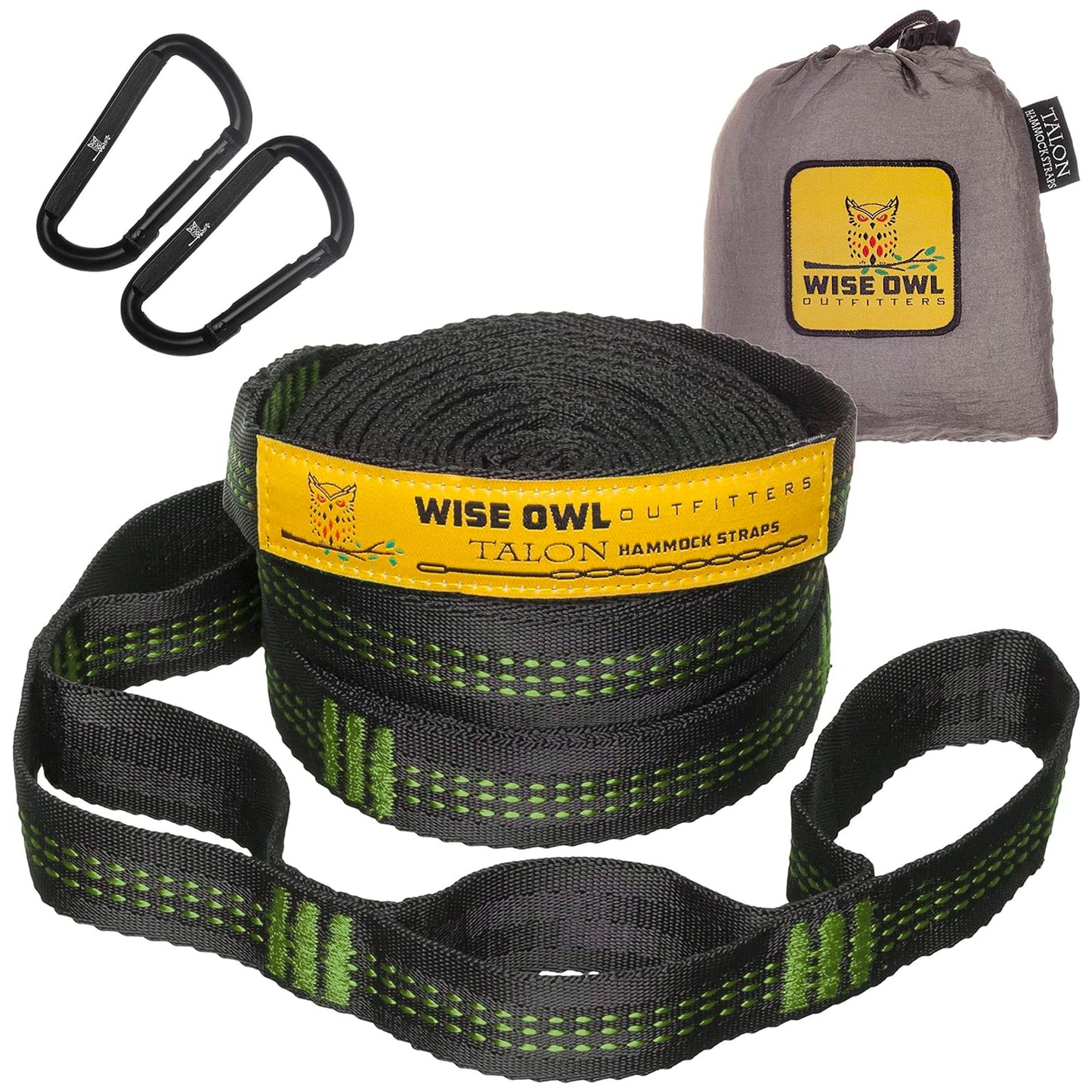 Wise Owl Outfitters Hammock Straps for Trees – 10ft Heavy-Duty Tree Hanging Kit with Carabiners, 38