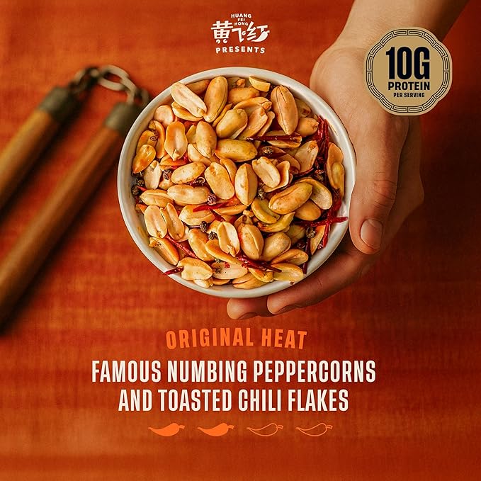WA-CHAA! Variety Pack Spicy Sichuan Peanuts, Numbing Mala Peppercorns, Toasted Chili Flakes, Protein-Packed, Party Snacks, Non-GMO, On-The-Go Travel Size 1.5 Oz 12 pack (6 Original Heat + 6 Double Heat)