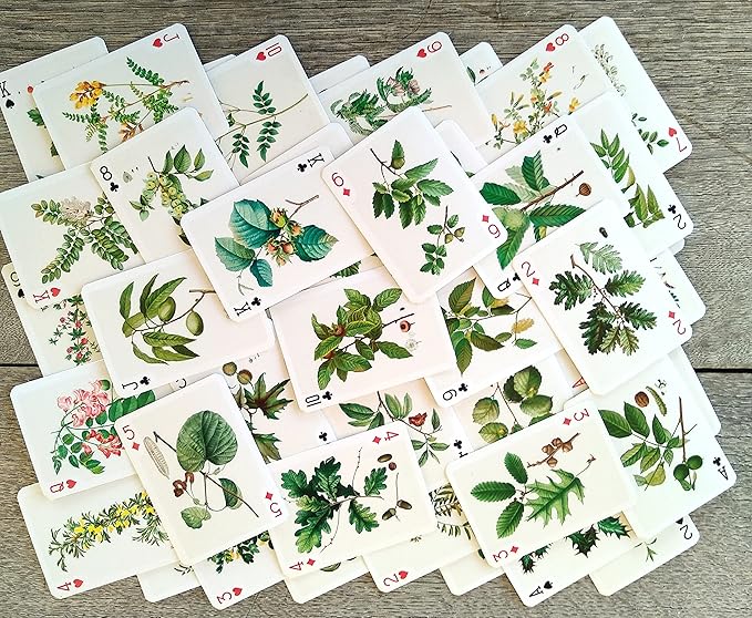 Trees and Leaves Playing Cards (Poker Deck 54 Cards All Different) Vintage Antique Botannical Books Illustration by Pierre Redoute