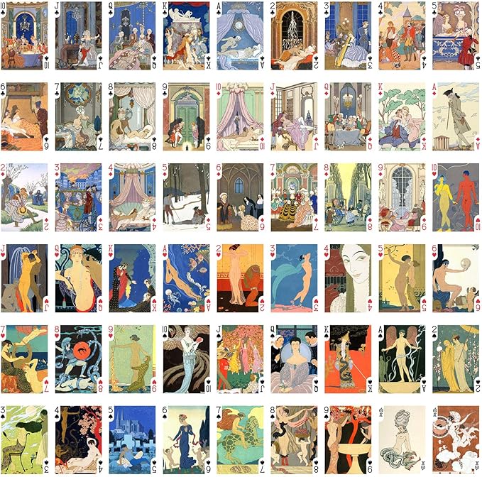 George BARBIER Playing Cards (Poker Deck 54 Cards All Different) Vintage Retro Art Deco Ponchoir Illustration Antique Renaissance Greek