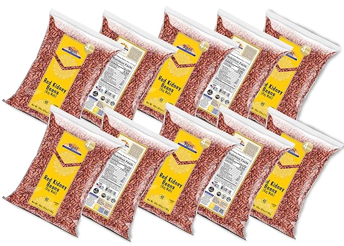 Rani Red Kidney Beans, Light 64oz (4lbs) 1.81kg ~ Pack of 10~640oz (40lbs) 18.14kg Total ~ All Natural | Vegan | Gluten Friendly | NON-GMO | Kosher | Raj Mah