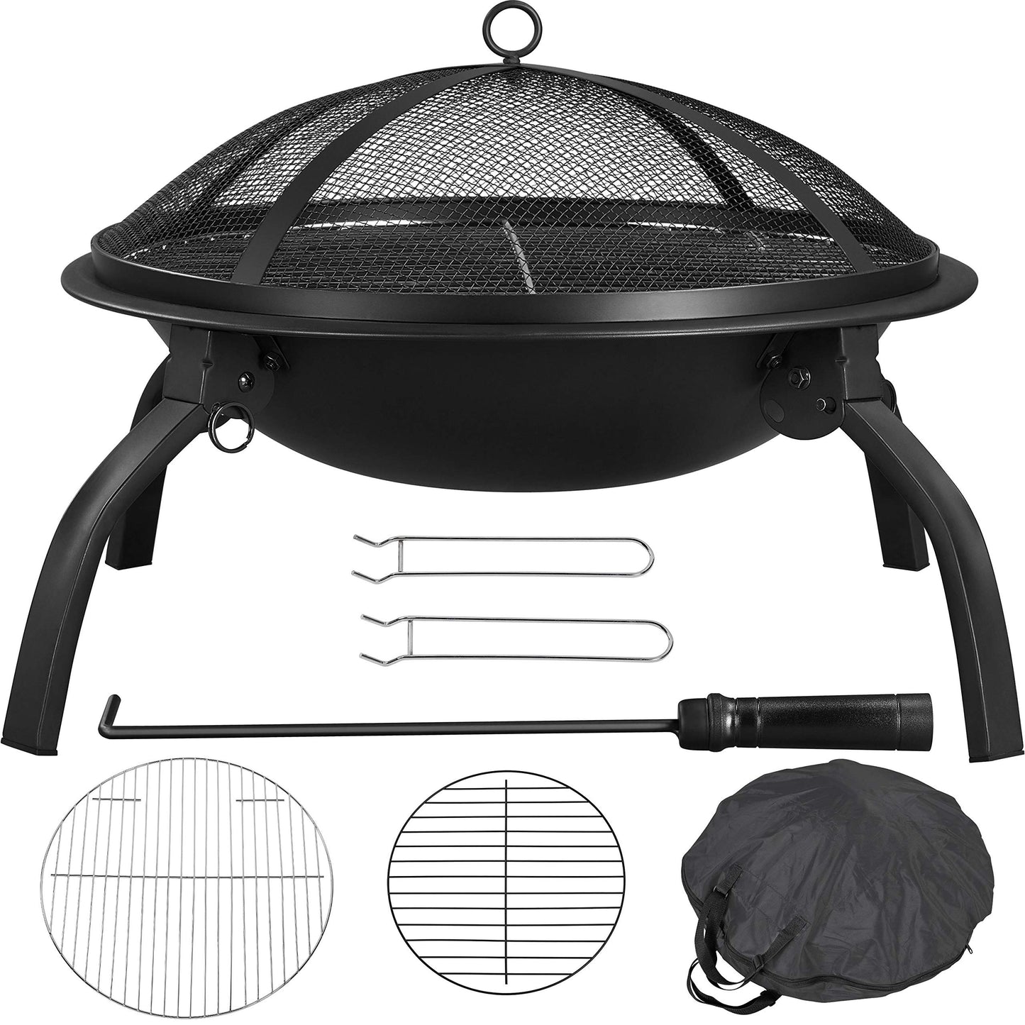 Yaheetech 21inch Fire Pit Portable Folding Steel Fire Bowl Garden Treasures Fire Pit for Outside
