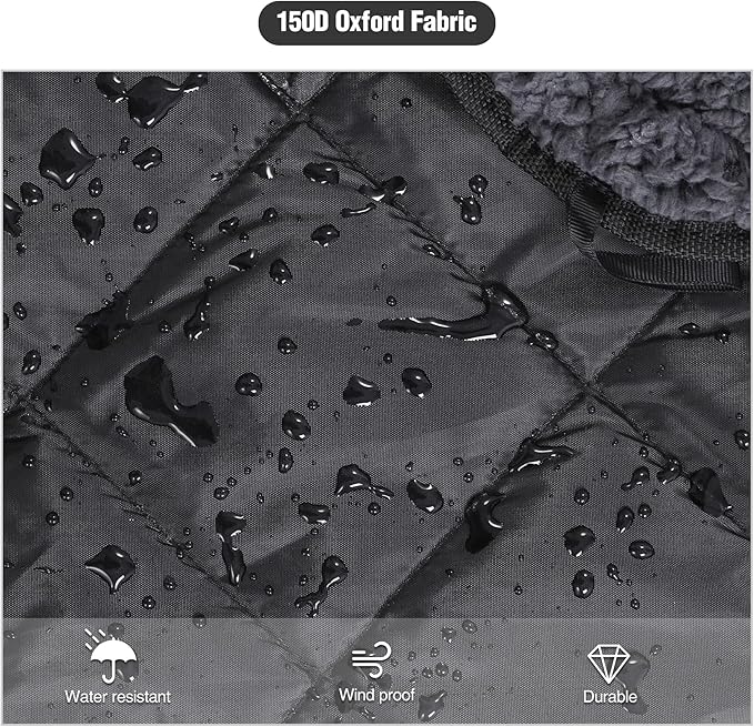REDCAMP Waterproof Stadium Blanket with Sherpa Lining, Cold Weather Car Blanket Windproof for