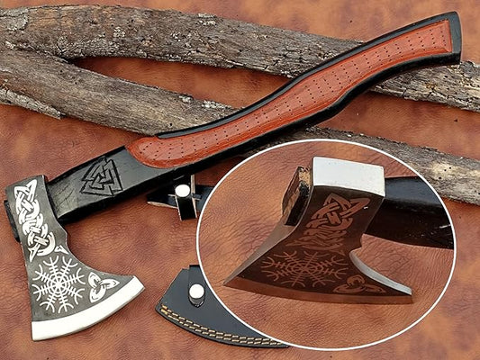 | Exquisite Handmade Viking Axe - Ideal for Collectors & Enthusiasts | Authentic, Artisan-Crafted | Medieval Styled Axe with Durable and Robust High Carbon Steel (GC-AX02)