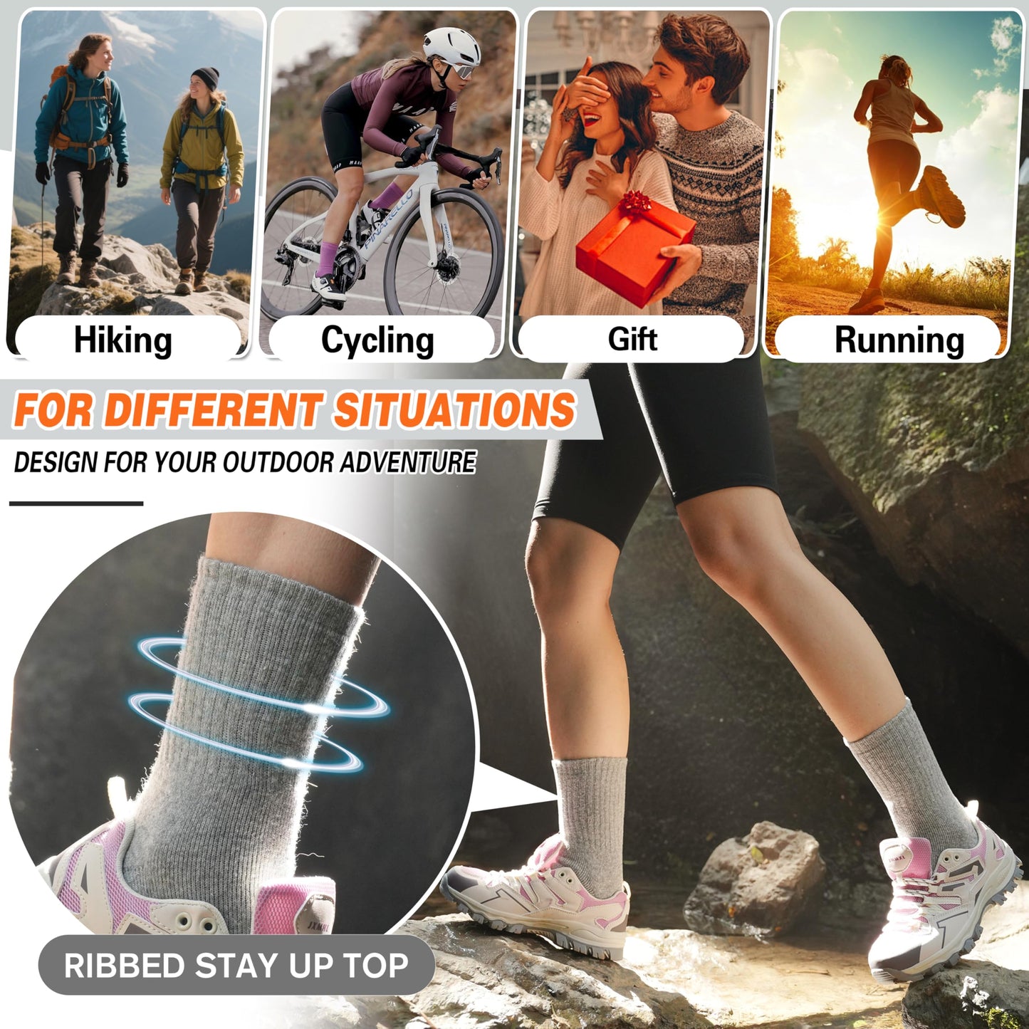 Sandsuced Merino Wool Socks for Women Hiking Warm Winter Thick Boot Thermal Cozy Crew Work Soft