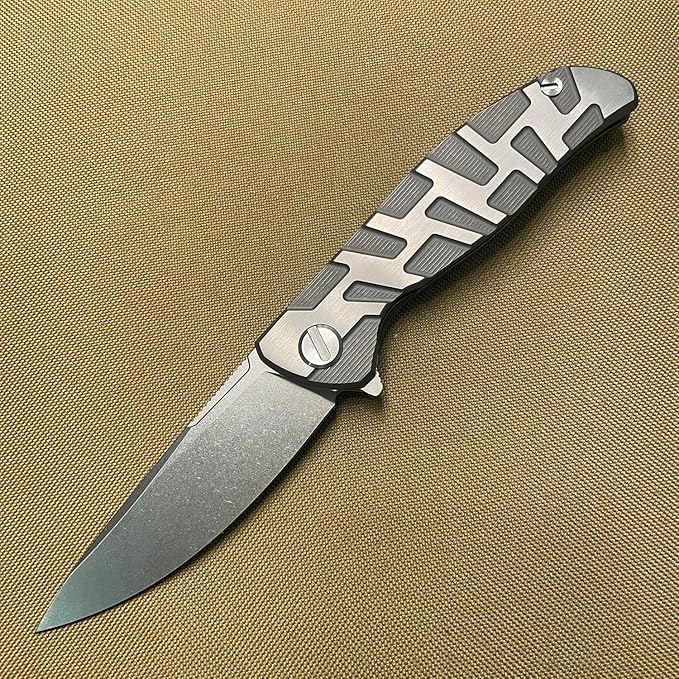 Customized Titanium Pocket knife Frame lock Folding knives M390 Blade with Titanium Handle Gift for Husband Son