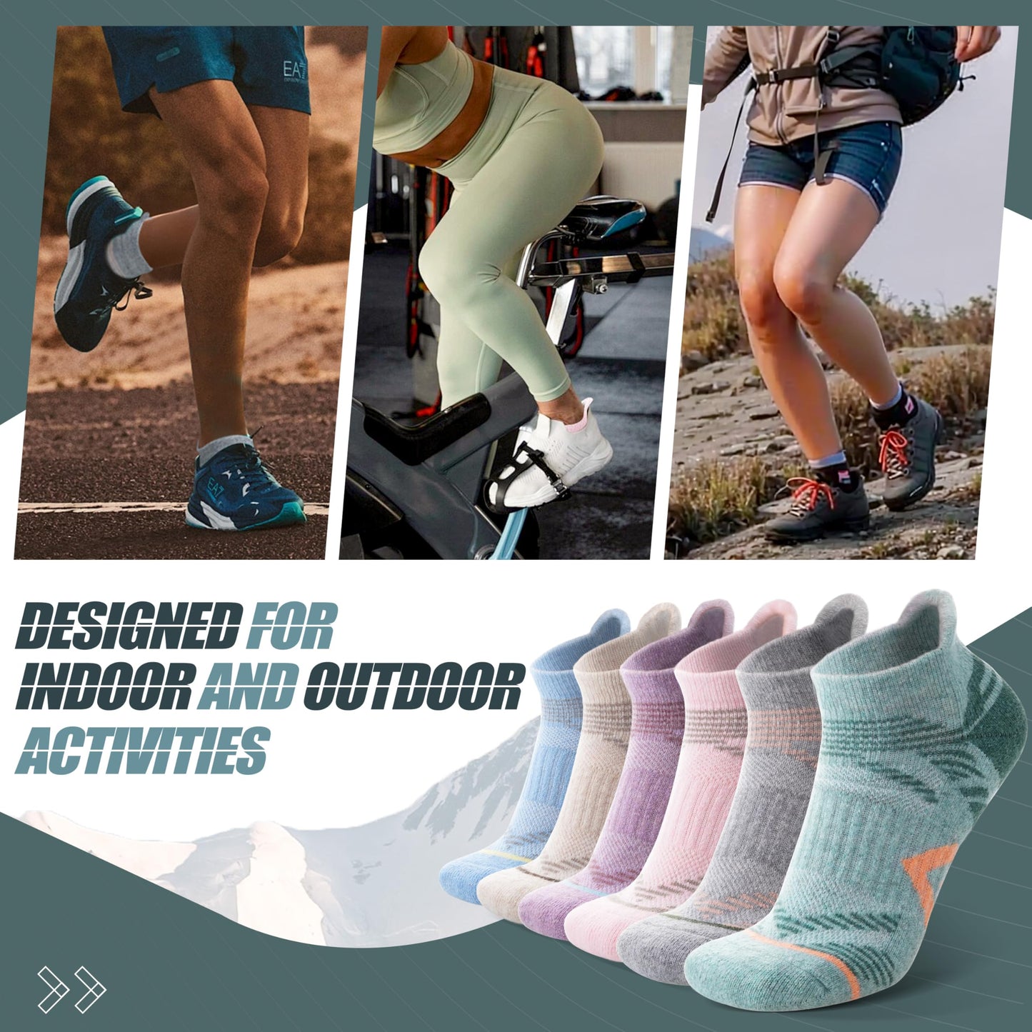 ANTSANG Merino Wool Ankle Hiking Running Socks for Women Men