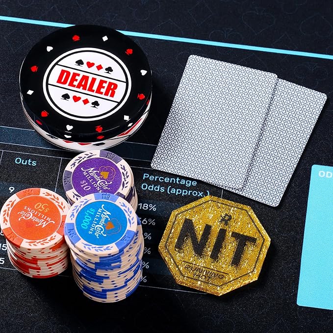 RUNNING HOT Nit Button Set for Texas Hold'em & Omaha Poker (Pack of 10) - Professional Chips for The Stand-Up Game - Enhance Your Play