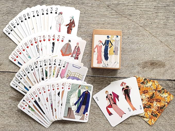 Art Deco Fashion Playing Cards (Poker Deck 54 Cards All Different) Vintage Fashion Belle Epoque Art Deco Posters