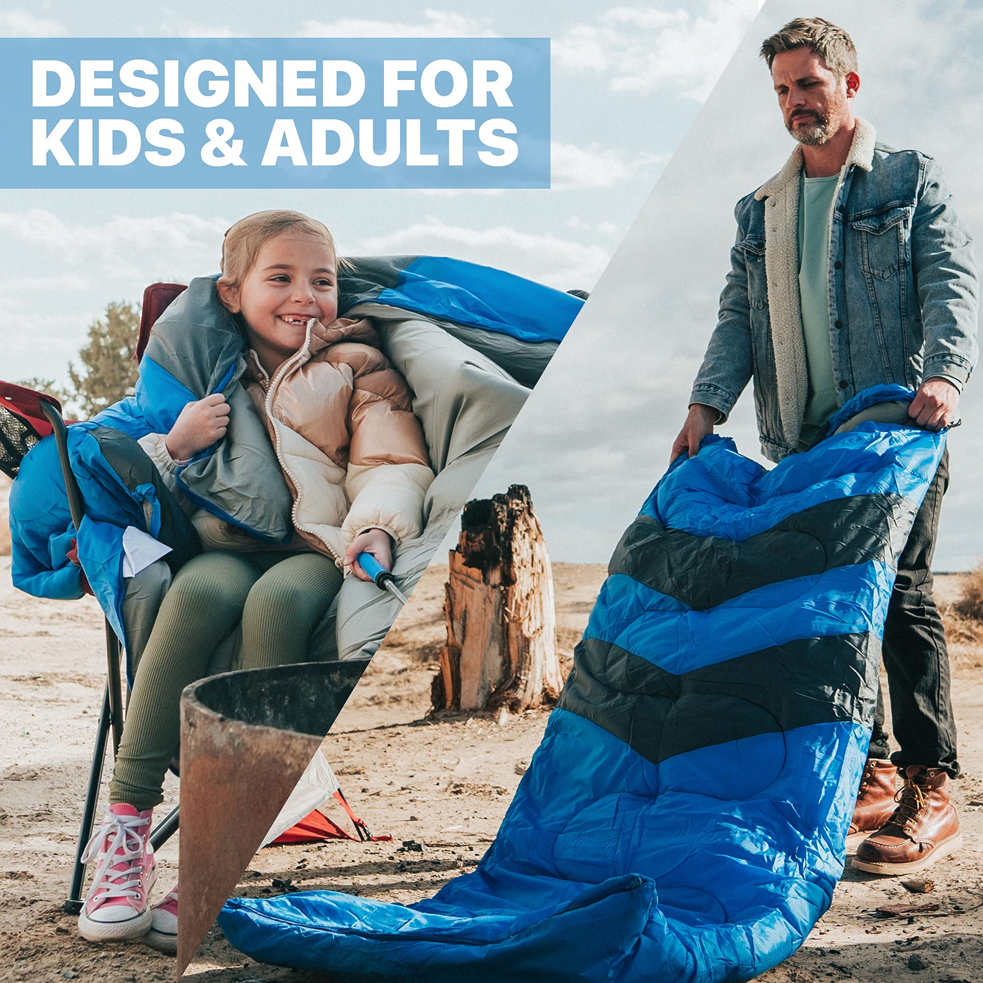 MalloMe Sleeping Bags for Adults Cold Weather & Warm - Backpacking Camping Sleeping Bag for Kids