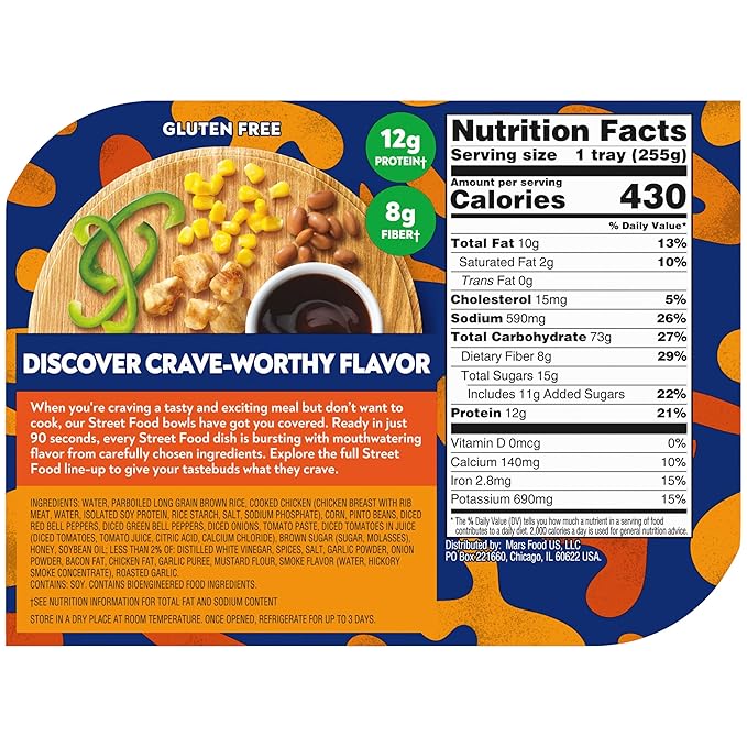BEN'S ORIGINAL Street Food Honey BBQ Flavored Rice with Chicken, Prepared Entrée, Microwave in 90 Seconds, 9 oz (Pack of 6)