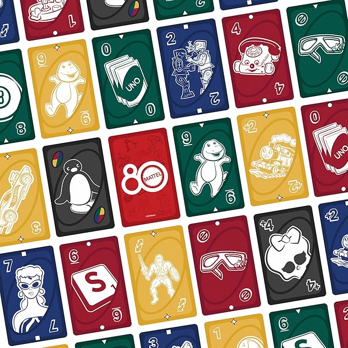 Mattel Games UNO Mattel 80th Ruby Red Card Game for Kids, Adults & Family Nights, Game Nights, Travel, Camping & Parties.