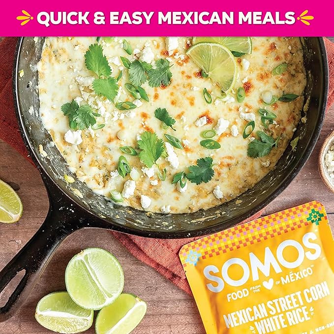 SOMOS Fajita White Rice - Gluten Free, Vegan, Non-GMO & Microwavable - Authentic Mexican Flavor, Healthy & Convenient Meal - Perfect for Burrito Bowls, Tostadas & More | 8.8 oz (Pack of 6)