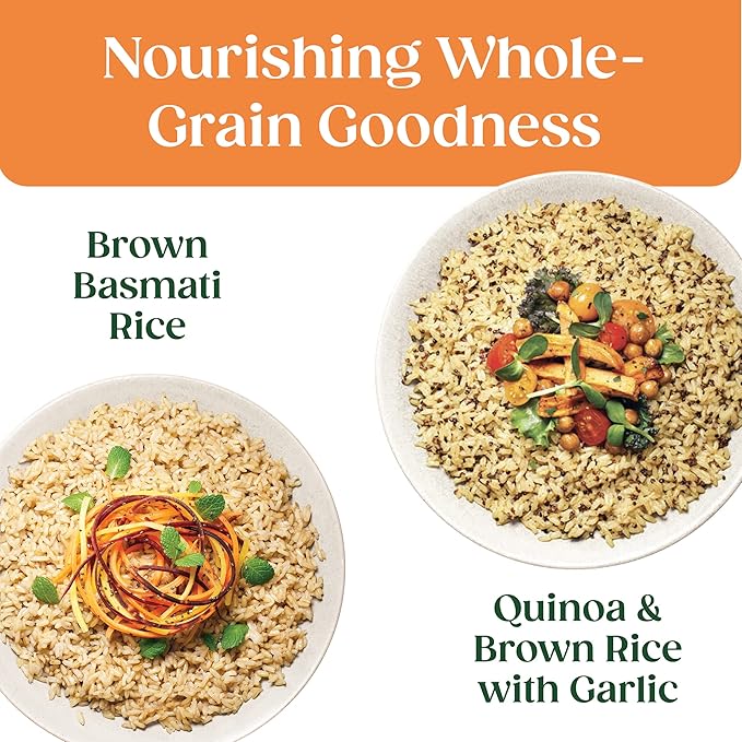 SEEDS OF CHANGE Organic Rice Variety Pack Quinoa and Brown Rice with Garlic & Whole Grain Brown Basmati Rice 8.5 oz. (Pack of 6)