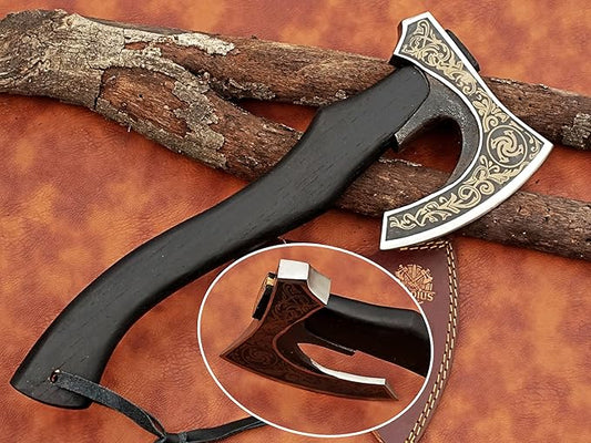 | Exquisite Handmade Viking Axe - Ideal for Collectors & Enthusiasts | Authentic, Artisan-Crafted | Medieval Styled Axe with Durable and Robust High Carbon Steel (GC-AX16)