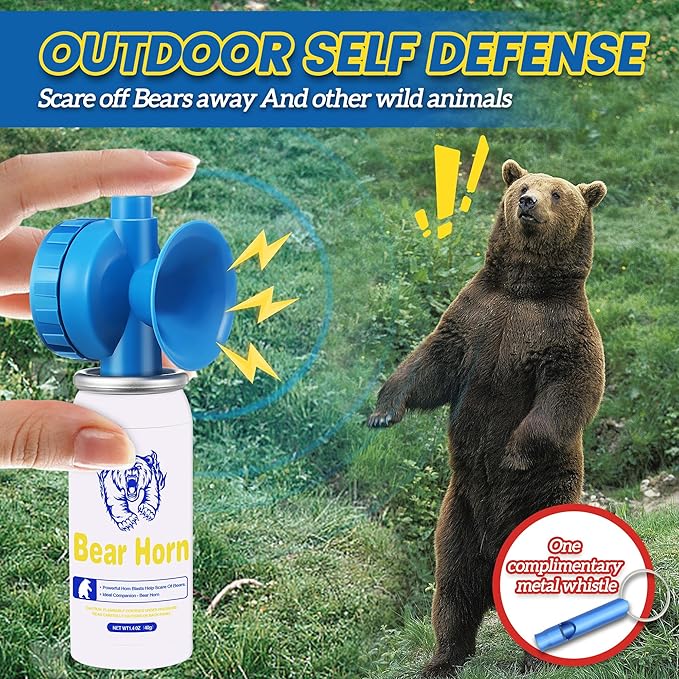 1.4oz Bear Horn Self Defense,130dB Loud Mini Safety Bear Air Horn,Heard Up to 0.5-Miles Away,Bear Alarm Scare Bears, Ideal for Hiking,Camping and Outdoor Protection