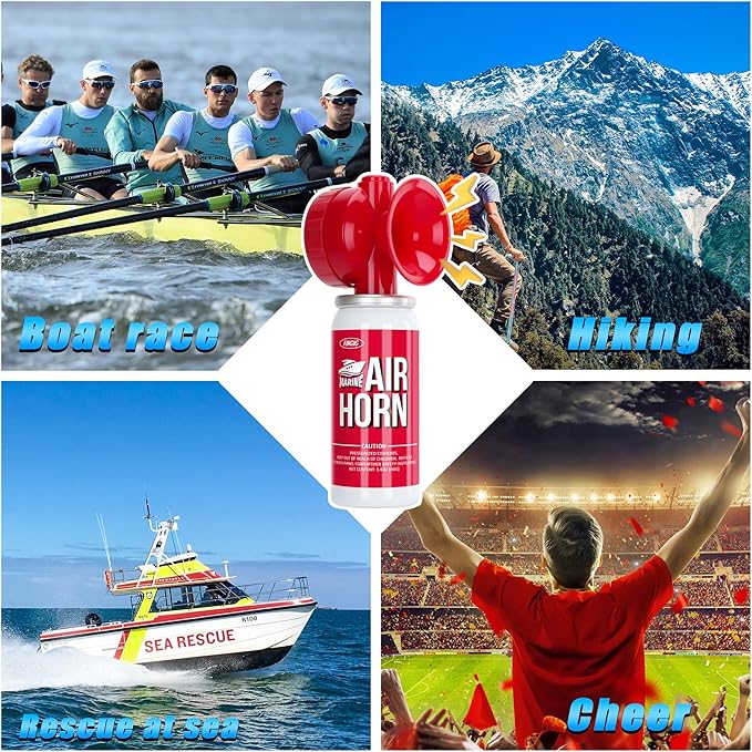 1.4oz boat Air horn, Loud Mini Safety Air Horn Can, Sports Event Starting Horn, Mini Small Compressed Blow Fog Bear Air Horn, Celebrate Victory（Red）…