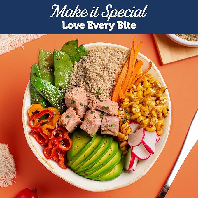 ONBOARD Premium Yellowfin Tuna in Spring Water - 12 Pack Solid Light 5 Oz Cans Sustainably Wild Caught Canned Tuna, Non GMO, Gluten Free, Tinned Fish 24g Protein ??Ingredient Rich Tuna for Salad and Recipes