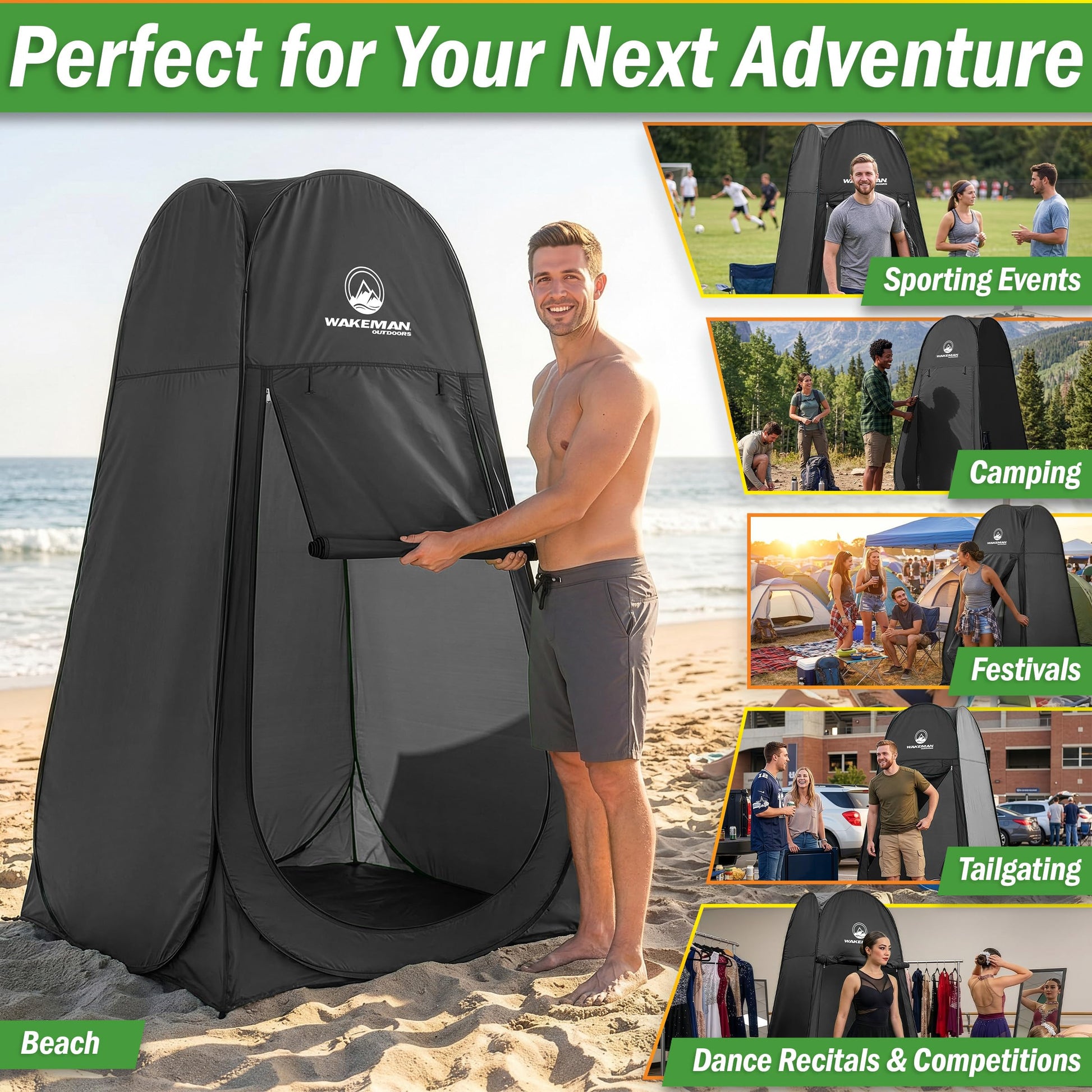 Pop Up Pod - Privacy Shower Tent, Dressing Room, or Portable Toilet Stall with Carry Bag for