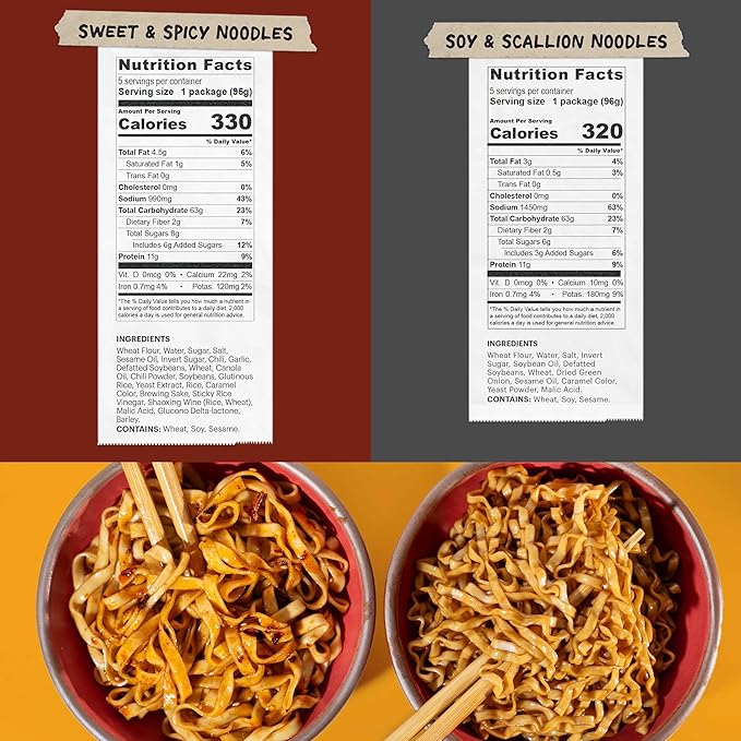 Momofuku Ramen Noodle Not-So-Spicy Variety Pack by David Chang, 20 Meals (Pack of 4) of Air-Dried Vegan Instant Noodles with Mild Sauce