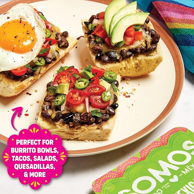 SOMOS Mexican Black Beans ??Gluten Free, Non-GMO, Vegan & Microwavable Meals Ready to Eat - Delicious, Healthy & Convenient - Perfect for Tacos, Tostadas & More | 10 oz (Pack of 6)