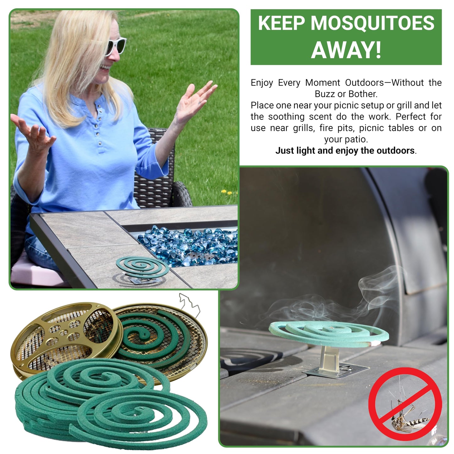 W4W Mosquito Repellent Coils - Outdoor Use Reaches Up to 10 feet - Each Burns for 5-7 Hours (Three