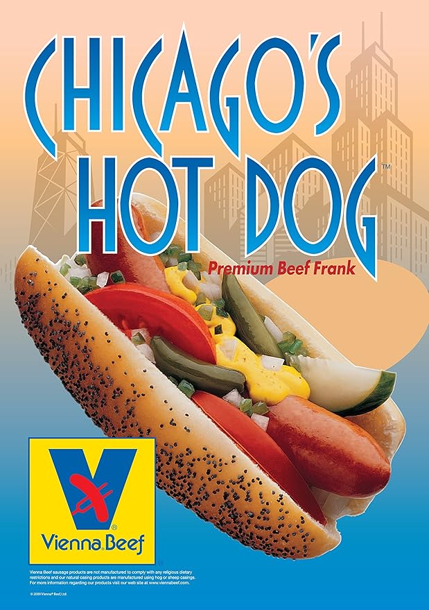 Vienna® Beef Regular Skinless Franks 6" 8:1 5 lbs. (Approximately 40 Franks)
