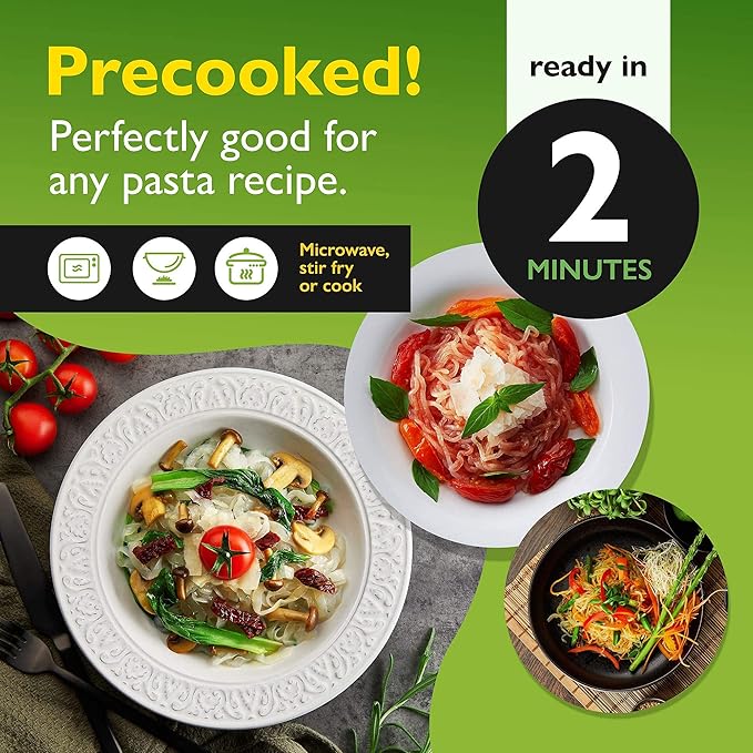 SKINNY PASTA Variety Pack - Healthy Konjac Shirataki Noodles, Low Carb Keto Pasta, Gluten Free, 6 Pack