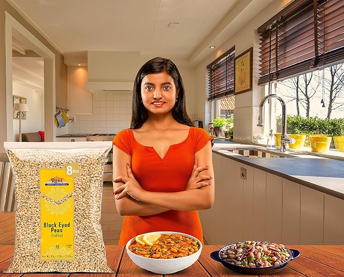 Rani Black Eyed Peas, Dried Cowpeas (Lobhia) 128oz (8lbs) 3.63kg Bulk ~ All Natural | Vegan | Kosher | Gluten Friendly | Product of USA
