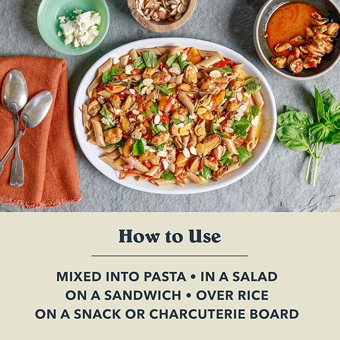 Patagonia Provisions Tinned Fish Variety Bundle | (1) Smoked Mussels, (1) Lemon Caper Mackerel, (1) Coconut Curry Sardine, (1) Lemon Olive Anchovy
