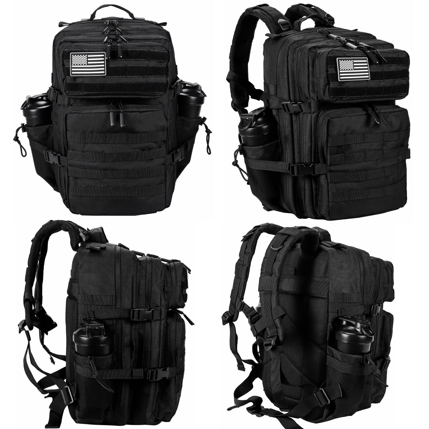 LHI Military Tactical Backpack for Men and Women 45L Army 3 Days Assault Pack Bag Large Rucksack