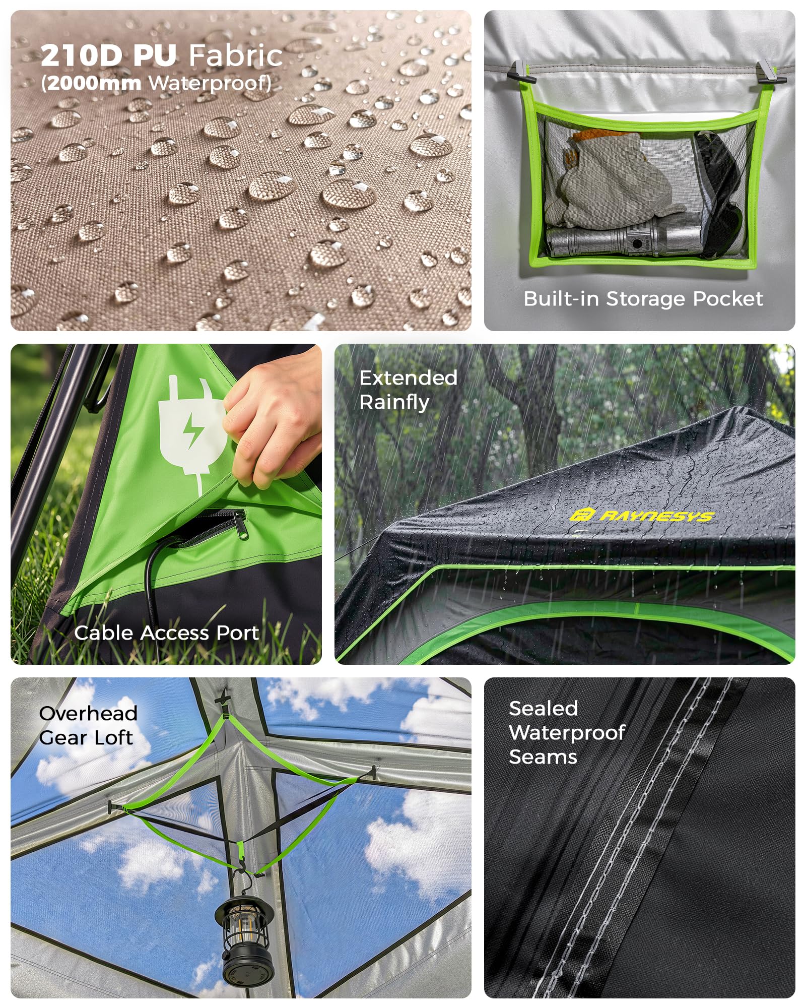 6 Person Camping Tent, Setup in 60 Seconds, Waterproof,Outdoor Camping