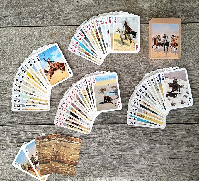 Wild WEST Playing Cards (Poker Deck 54 Cards All Different) Vintage Western Pioneers Indians Cowboys Wild West
