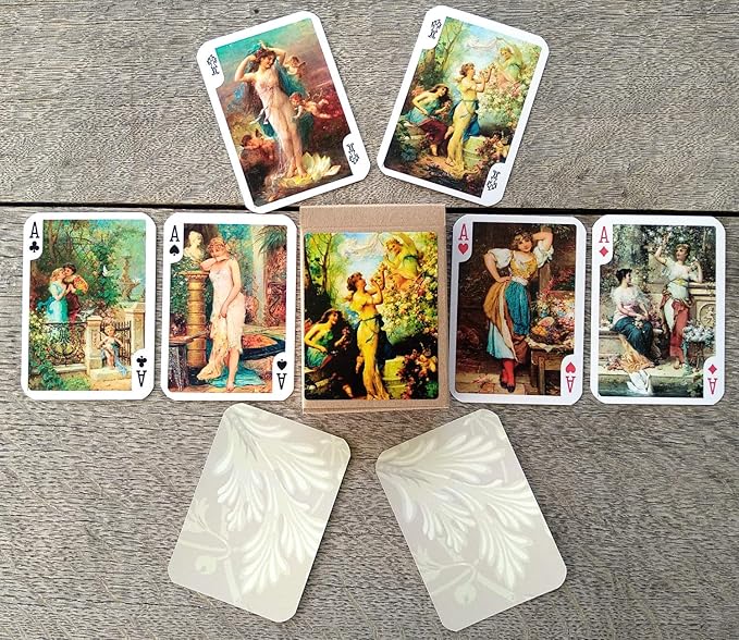 HANS ZATZKA Playing Cards (Poker Deck 54 Cards All Different) Vintage Retro Museum Painting Fantasy Pinup