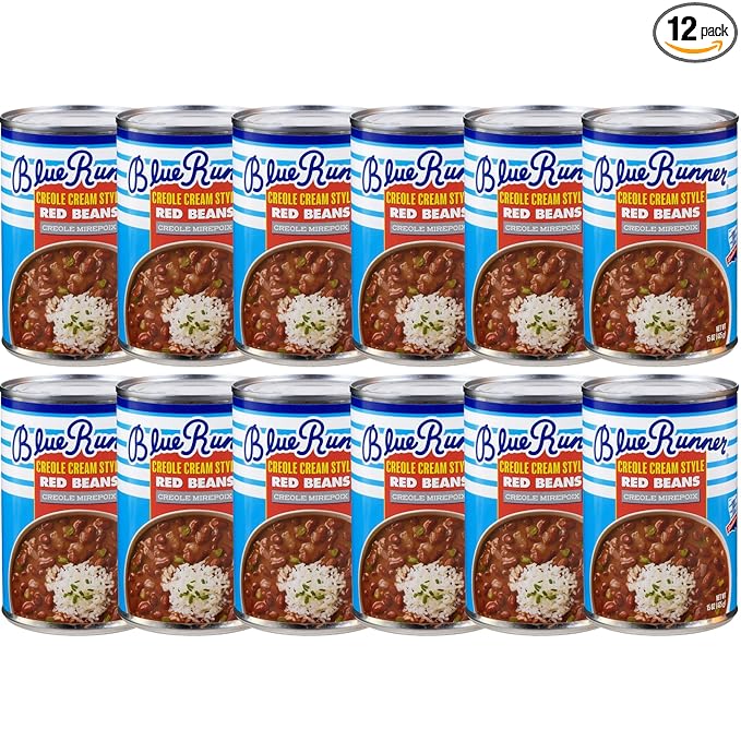 Blue Runner Creole Cream Style Red Beans with Creole Mirepoix, 15 oz (Pack of 12)